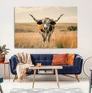 Texas Cow Wall Art Canvas Print for Farm House Wall Decor, by MyGreatCanvas | Canvas Wall Art Prints | Photo Prints & Wall Decor