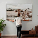 Texas Longhorn Canvas Wall Art Print – Majestic Western by MyGreatCanvas | Canvas Wall Art Prints | Photo Prints & Wall Decor