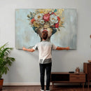 Golden Petal Wall Art Canvas Print - Silhouette Woman Wall by MyGreatCanvas | Canvas Wall Art Prints | Photo Prints & Wall Decor