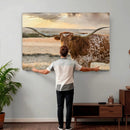 Texas Longhorn Wall Art Canvas Print, Rustic Ranch Decor, by MyGreatCanvas | Canvas Wall Art Prints | Photo Prints & Wall Decor