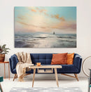 Abstract Ocean Wall Art -  Boat Wall Art Canvas Print