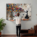 Banksy Wall Art - Banksy Girl and Butterfly Explosion Wall