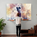 Abstract Watercolor Golf Player Wall Art Canvas Print