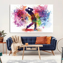 Colorful Golfer Swing Wall Art Canvas Print - Ready to Hang, by MyGreatCanvas | Canvas Wall Art Prints | Photo Prints & Wall Decor