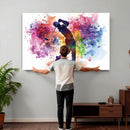 Colorful Golfer Swing Wall Art Canvas Print - Ready to Hang,