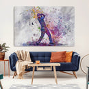 Watercolor Golf Swing Wall Art Canvas Print | Vibrant