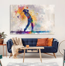 Watercolor Golf Swing Wall Art Canvas Print | Vibrant