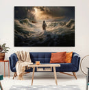 Jesus Walking on Water Wall Art Canvas Print - Religious