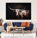 Texas Longhorn Wall Art Canvas Print | Western Ranch Decor |