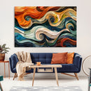 Abstract Wave Wall Art | Ready to Hang Framed Canvas Print |
