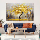 Golden Tree Canvas Print | Abstract Wall Art for Modern