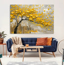 Yellow Blossom Tree Canvas Wall Art - Floral Abstract Modern