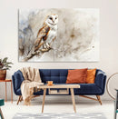 Barn Owl Wall Art | Watercolor Canvas Print | Perfect for