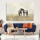 Chines Style Grunge Horses Wall Art Canvas Print