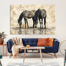Chinese Style Abstract Black Horses Wall Art Canvas Print - by MyGreatCanvas | Canvas Wall Art Prints | Photo Prints & Wall Decor
