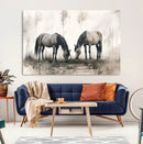 Chines Ink Style Vintage Horses Wall Art Canvas Print for by MyGreatCanvas | Canvas Wall Art Prints | Photo Prints & Wall Decor