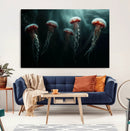 Abstract Jellyfish Wall Art Canvas Print