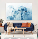 Blue Jellyfish Wall Art Canvas Print