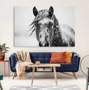 Western Wall Art | Black and White Winter Horse Wall Art | by MyGreatCanvas | Canvas Wall Art Prints | Photo Prints & Wall Decor