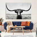 Longhorn Bull Canvas Print | Rustic Farmhouse Wall Art | by MyGreatCanvas | Canvas Wall Art Prints | Photo Prints & Wall Decor
