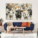 Farmhouse Wall Art | Western Longhorn Cattle Canvas Print | by MyGreatCanvas | Canvas Wall Art Prints | Photo Prints & Wall Decor