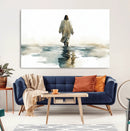 Abstract Jesus Wall Art Canvas Print, Christian Wall Art,