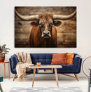 Longhorn Bull Wall Art | Canvas Print | Ready to Hang | by MyGreatCanvas | Canvas Wall Art Prints | Photo Prints & Wall Decor