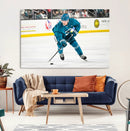 San Jose Sharks Ice Hockey Player Wall Art Canvas Print