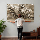 Sepia Framed Angel Oak Tree Wall Art - 3-Panel Canvas