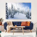 Winter Ski Lift Wall Art Print - Landscape Wall Art | Snowy by MyGreatCanvas | Canvas Wall Art Prints | Photo Prints & Wall Decor