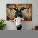 Longhorn Wall Art – Rustic Western Bull Canvas Print, Modern