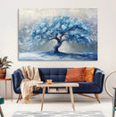 Abstract Blue Tree Art Canvas Print, Majestic Tree Wall Art