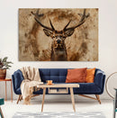 Wood Abstract Deer Wall Art | Rustic Wildlife Canvas Print |