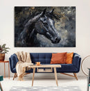 Large Abstract Horse Wall Art Canvas Print | Farmhouse Wall
