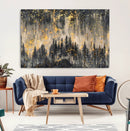 Golden Forest Abstract Wall Art | Dark Forest with Gold
