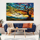 Vibrant Mosaic Tree of Life Wall Art | Stained Glass Style