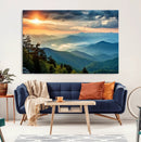 Sunrise Over Mountain Range Wall Art Canvas Print, Farmhouse