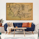 Middle Earth Map Canvas Wall Art – Vintage Fantasy Map
