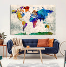 World Map Canvas Print – Framed Travel Map Wall Art for by MyGreatCanvas | Canvas Wall Art Prints | Photo Prints & Wall Decor