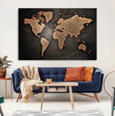 World Map Canvas Print – Framed Travel Map Wall Art for