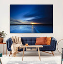 Blue Sunset Ocean Canvas Wall Art Print – Serene Coastal by MyGreatCanvas | Canvas Wall Art Prints | Photo Prints & Wall Decor