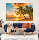 Tropical Sunset Beach Canvas Wall Art Print – Vibrant Palm by MyGreatCanvas | Canvas Wall Art Prints | Photo Prints & Wall Decor