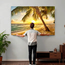 Beach Sunset Canvas Wall Art Print - Tropical Beach Canvas by MyGreatCanvas | Canvas Wall Art Prints | Photo Prints & Wall Decor