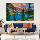 Canadian Rockies Moraine Lake Wall Art Canvas Print, Pine