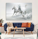 Large Wall Art Canvas Print – Beautiful Running White Horses