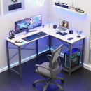 L-Shaped Corner Computer Desk with Storage Pocket | Wooden Home Office / Gaming by 2Dropme