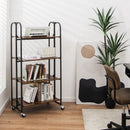 Foldable Rolling Cart with Storage Shelves for Kitchen-4-Tier by DirectDeals