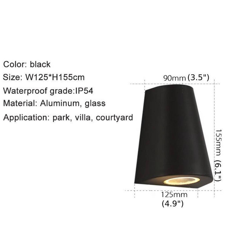 Black/Gray Outdoor Aluminum Waterproof LED Wall Lamps For Garden, porch