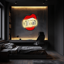 Kiss Dollars Plexiglass Neon Art, Dollars Neon Sign, Neon Light Sign, Neon Wall Art