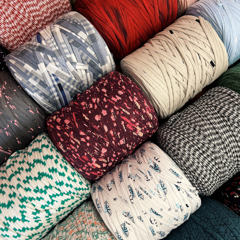 Printed Recycled T-Shirt Fabric Yarn - Camo